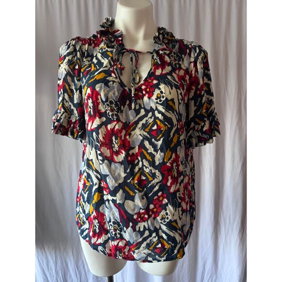 Odille Anthropologie Ruffle Blouse - 6 - Picture 1 of 8